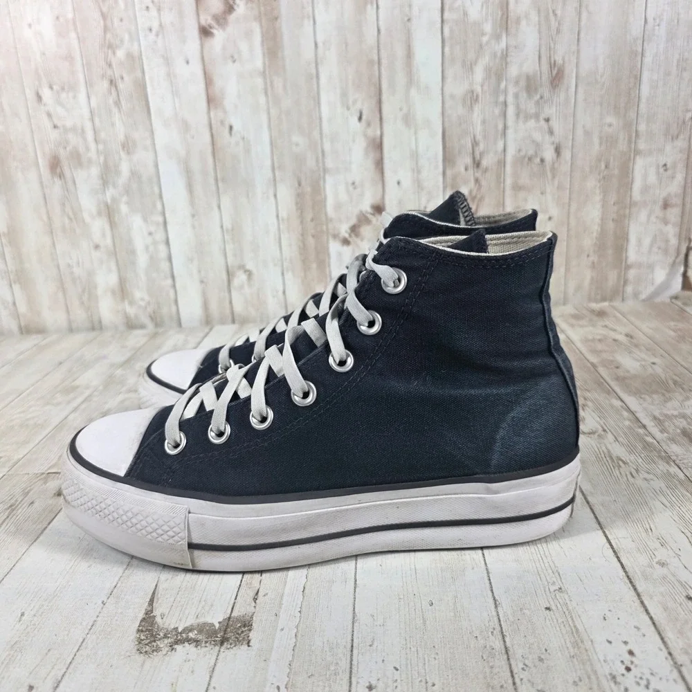 Converse Chuck Taylor All Star Platform High Top Black Sneakers 560845F Womens 7 - Picture 4 of 8